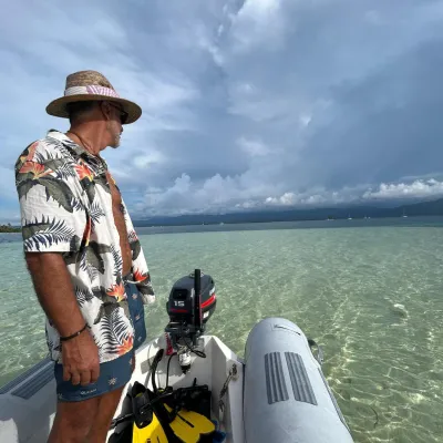 The Splendid captain with snorkeling gear