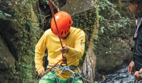 Rappelling Down Jagüata Waterfall